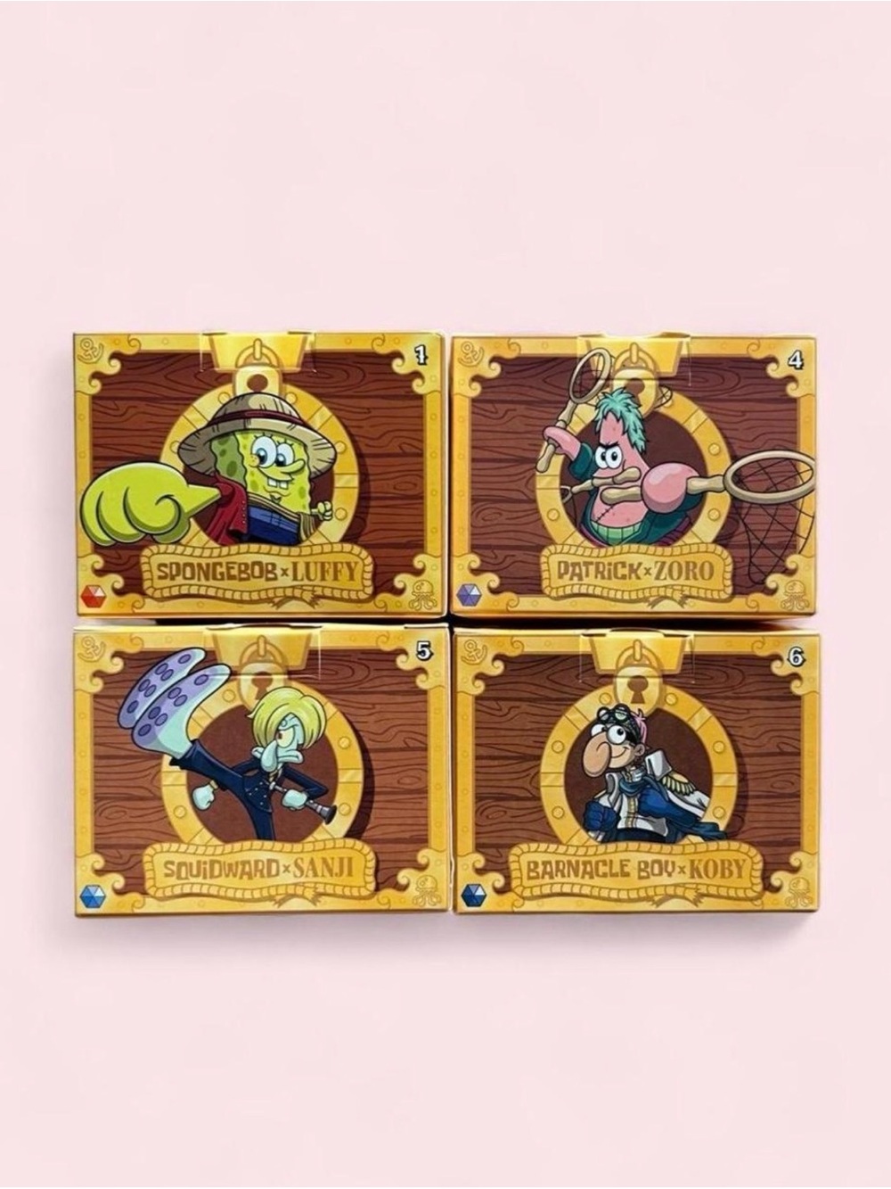 McDonalds Happy Meal 2026 SpongeBob x One Piece 4pc Lot Luffy Zoro Sanji Koby